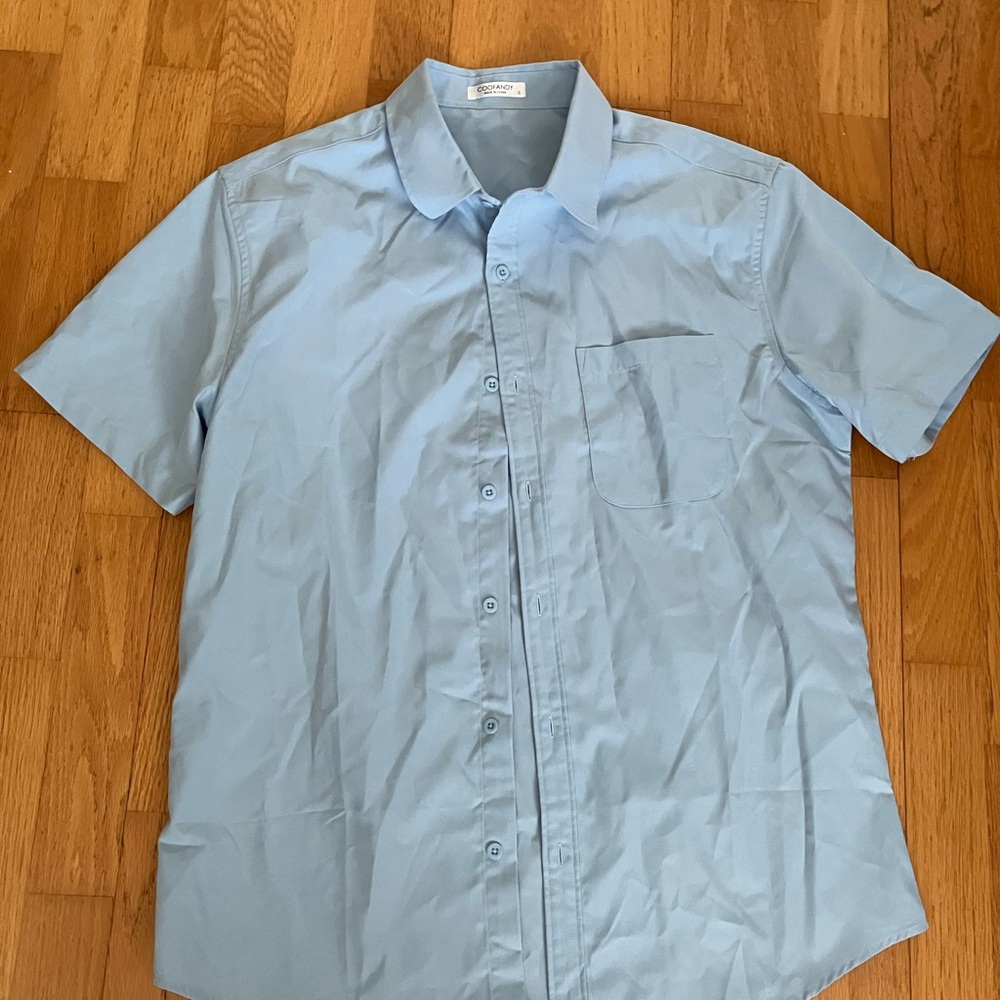 Men's Sky Blue Casual Button Down Shirt